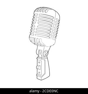 Vector illustration of vintage microphone Stock Vector