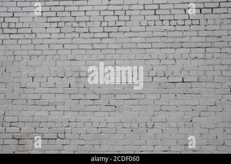 White painted grunge brick wall background texture Stock Photo