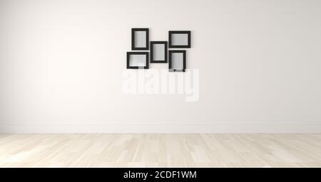 picture frame on whites wall Stock Photo