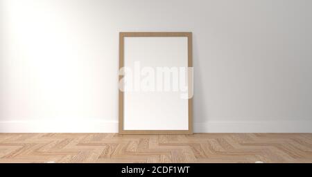 picture frame on white wall Stock Photo