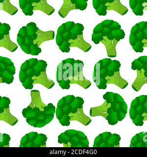 Illustration on theme of bright pattern grass broccoli, vegetable plant for seal. Vegetable pattern consisting of beautiful broccoli, many plant. Simp Stock Vector