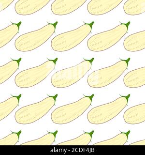 Illustration on theme of pattern eggplant, vegetable aubergine for seal. Vegetable pattern consisting of beautiful eggplant, many aubergine. Simple co Stock Vector