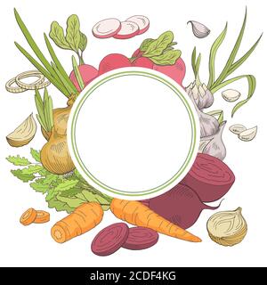 Vegetable graphic color pattern background sketch illustration vector Stock Vector