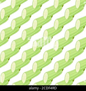 Illustration on theme of bright pattern zucchini, vegetable squash for seal. Vegetable pattern consisting of beautiful zucchini, many squash. Simple c Stock Vector