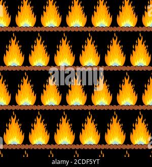 A Seamless Background with stylized fire. Stock Vector