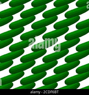 Illustration on theme of bright pattern green cucumber, vegetable plant for seal. Vegetable pattern consisting of beautiful cucumber, many plant. Simp Stock Vector