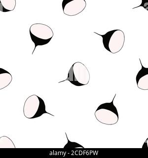 Illustration on theme bright pattern black radish, vegetable root for seal. Vegetable pattern consisting of beautiful black radish, many root. Simple Stock Vector