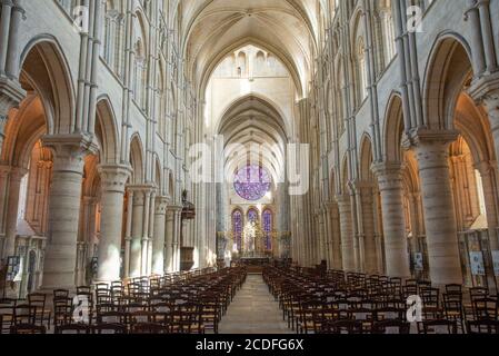 interior of cathedral of Laon in France Stock Photo