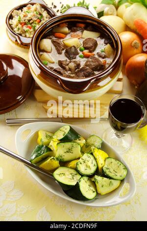 Beef Stew With Zucchini Stock Photo