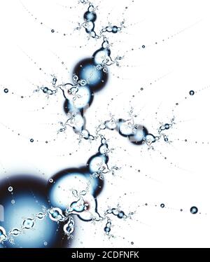 Splash  Water splash, illustration of crystal clear water, computer-generated, fractal art, Stock Photo