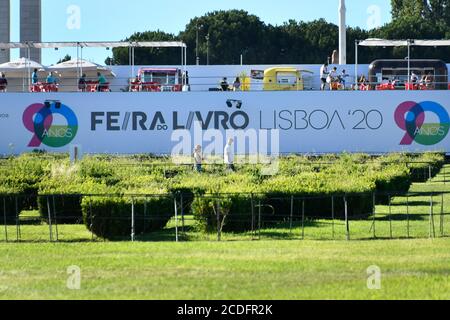 Lisbon, Portugal. 27th Aug, 2020. People visit the Lisbon Book Fair 2020 in Lisbon, Portugal.The 90th edition of the Lisbon Book Fair, originally scheduled for May/June, kicked off on Aug. 27 due to the COVID-19 pandemic. Credit: SOPA Images Limited/Alamy Live News Stock Photo