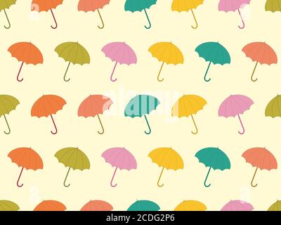 Umbrellas seamless pattern. Autumn background with umbrellas from the rain for wrapping paper, print, fabric and printing. Vector illustration Stock Vector