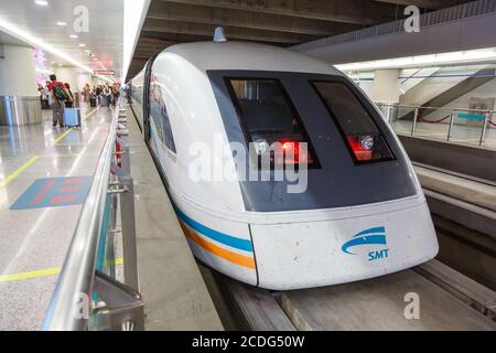 Maglev Train At The Airport Station In Shanghai, China Stock Photo - Alamy