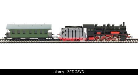 Toy Steam Train and caboose Stock Photo