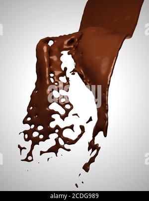 Melted chocolate flow Stock Photo