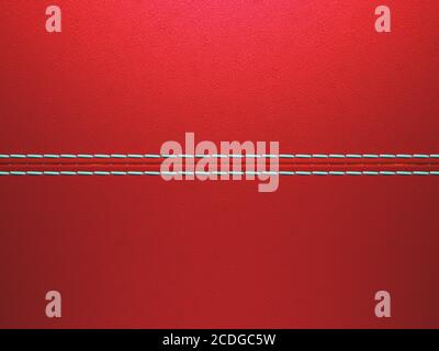 Red luxury stitched leather background Stock Photo