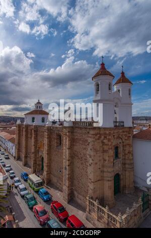 Iglesia de la Merced, Sucre seen from the Iglesia San Felipe Neri, constitutional capital of Bolivia, Chuquisaca Department, Bolivia, Latin America Stock Photo