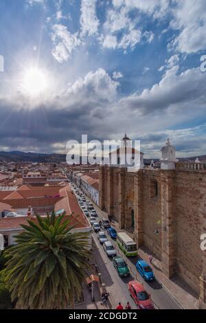 Iglesia de la Merced, Sucre seen from the Iglesia San Felipe Neri, constitutional capital of Bolivia, Chuquisaca Department, Bolivia, Latin America Stock Photo