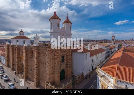 Iglesia de la Merced, Sucre seen from the Iglesia San Felipe Neri, constitutional capital of Bolivia, Chuquisaca Department, Bolivia, Latin America Stock Photo