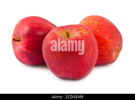 Three red apples Stock Photo