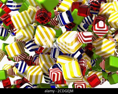 Colorful Abstract cubes or candies isolated Stock Photo