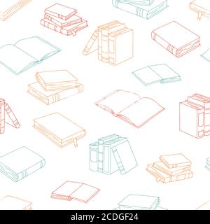 Books graphic color seamless pattern background sketch illustration vector Stock Vector