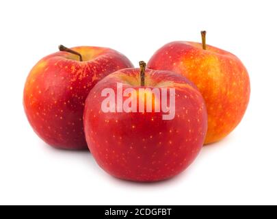 Three red apples Stock Photo