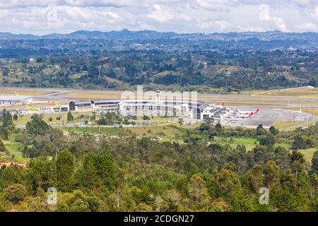 Medellin, Colombia - January 25, 2019: Overview of Medellin Rionegro Airport (MDE) in Colombia. Stock Photo
