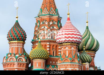 Colourful domes of Saint Basil the Blessed cathedral, Moscow, Russia Stock Photo