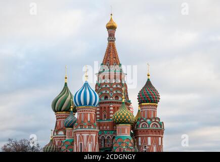 Colourful domes of Saint Basil the Blessed cathedral, Moscow, Russia Stock Photo