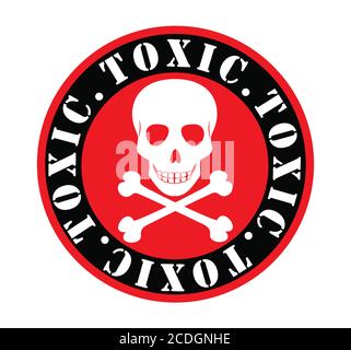 Skull toxic icon vector illustration on white background.Toxic warning.Danger sign. Stock Vector