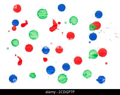 Red, green and blue blots Stock Photo