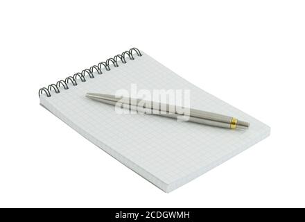 spiral lined notebook isolated on white Stock Photo