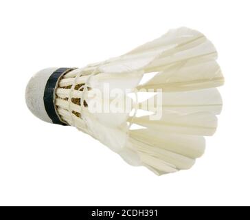 one shuttlecocks for badminton isolated over white background Stock Photo