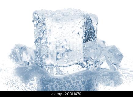 Ice cubes with water drops Stock Photo