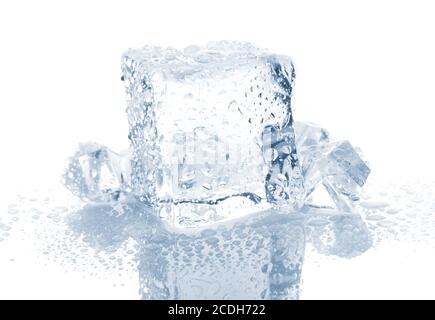 Small and big ice cube with water drops Stock Photo - Alamy