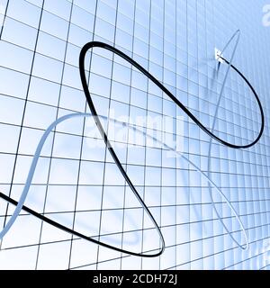 dark and white fiber optical cables Stock Photo