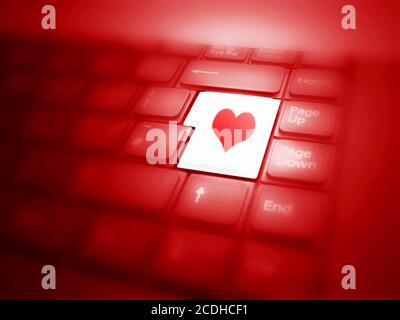 Big button highlighted on keyboard Stock Photo