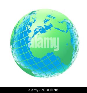 transparent the globe green and blue color Stock Photo
