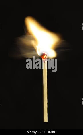 Burning match Stock Photo