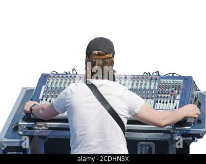 sound engineer working Stock Photo