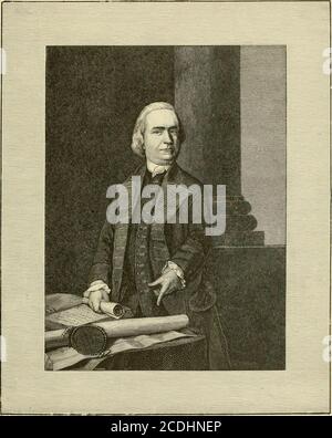 . Re-dedication of the Old State House, Boston, July 11th, 1882 . withdrewinto another room to wait for an answer. Dalrympleconsented to withdraw the 29th Regiment to theCastle, and the Council adjourned till the afternoon,in hopes that the concession would j^rove enough. At thiee oclock the town-meeting reassembled,but adjourned to the Old South Church to accommo-date the increasing crowds. The committee, ledby Samuel Adams, his head bared in reverence tothe occasion, and his gray locks flowing in the wind,issued from the Council Chamber. Through acrowd reaching to the church the committee si Stock Photo