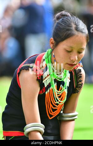 Naga tribes culture, heritage and traditions from Hornbill festival, Kisama, Nagaland, North east India Stock Photo