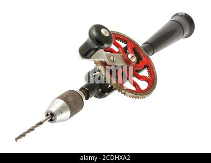 Vintage rusty hand drill Stock Photo