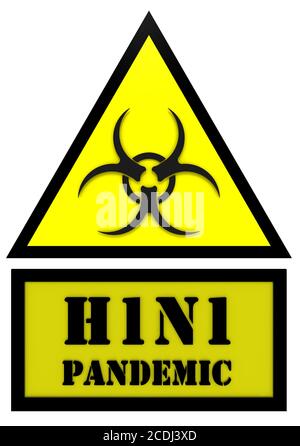 Yellow Influenza Warning Sign Stock Photo - Alamy