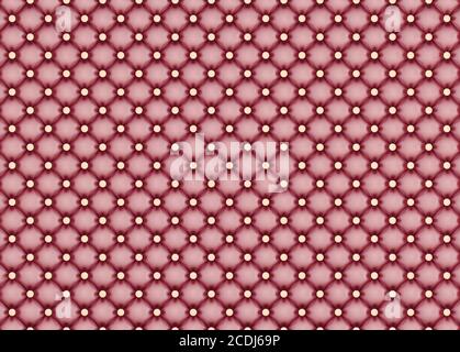 Pink leather panel with yellow buttons. Stock Photo