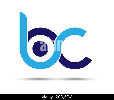 Stylized lowercase letters B and C are linked by a single line for a logo, monogram, or monogram. Vector illustration isolated on a white background. Stock Vector