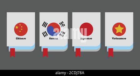 Flag symbols, vector illustrations, 20 different country's flag Stock Vector