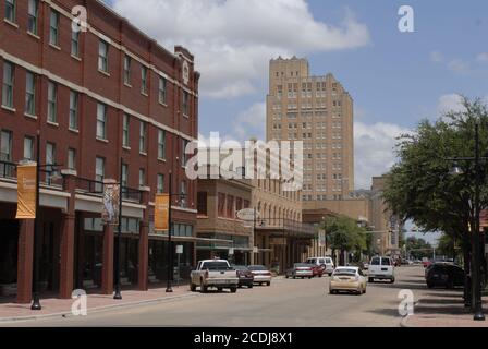 July 25, 2007: Downtown Abilene, TX showing the restored main street and the circa-1930 Hotel Wooten. Abilene is the county seat of Taylor County.  ©Bob Daemmrich Stock Photo