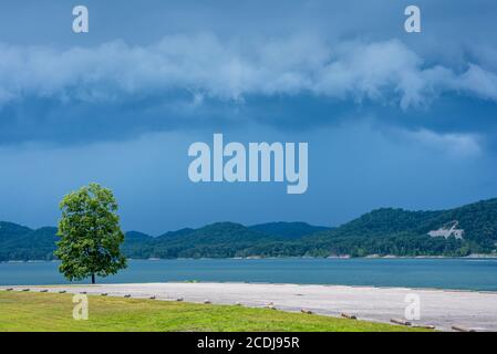 Storm clouds over Cave Run Lake in Kentucky, USA Stock Photo